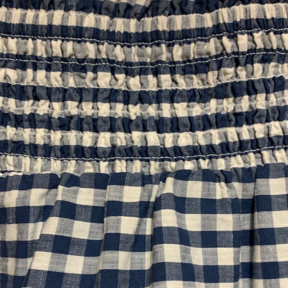 Smocked Blue Gingham Tiered Mini Skirt - Women - Picture 3 of 4